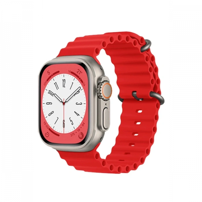 Apple Watch 42mm Uyumlu Ocean Kordon - Kırmızı