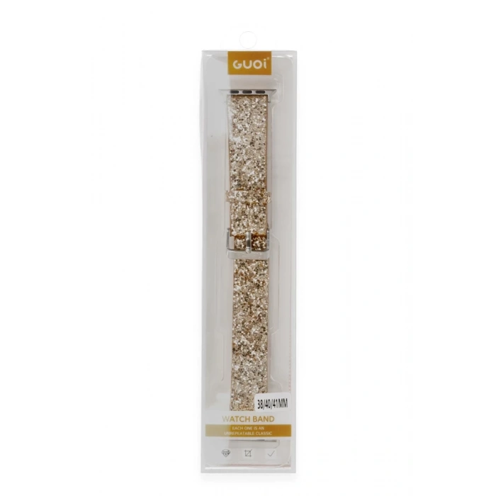Apple Watch 42mm Uyumlu Starry Taşlı Kordon - Gold