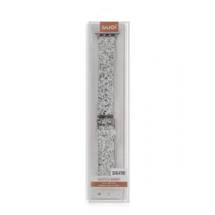 Apple Watch 42mm Uyumlu Starry Taşlı Kordon - Gümüş