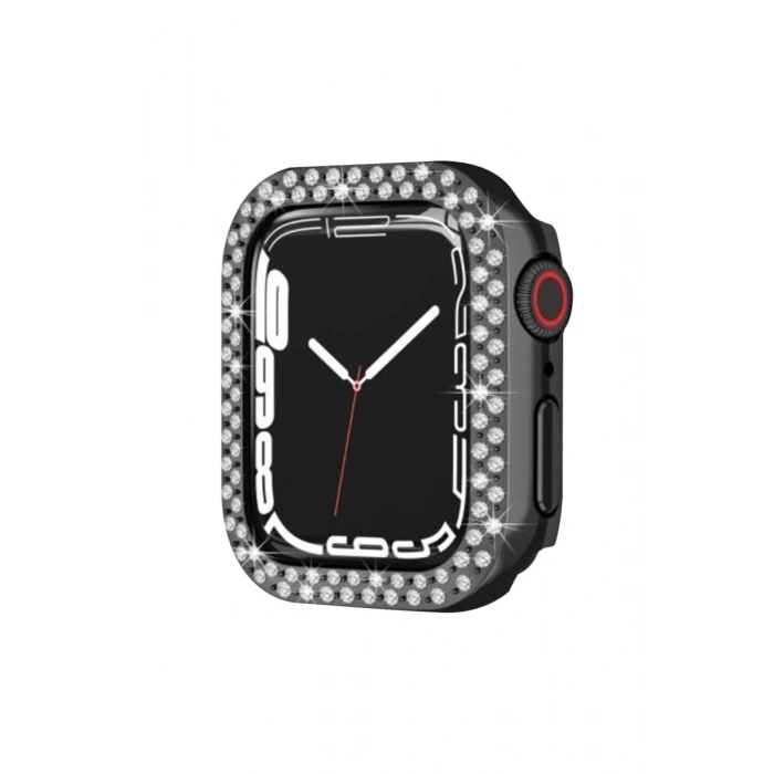 Apple Watch 42mm Uyumlu Taşlı Kasa - Siyah