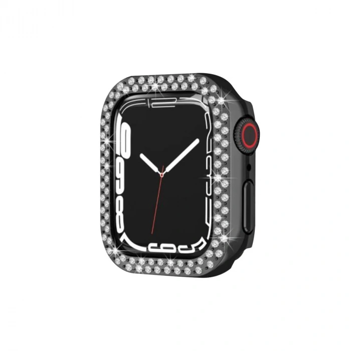 Apple Watch 42mm Uyumlu Taşlı Kasa - Siyah
