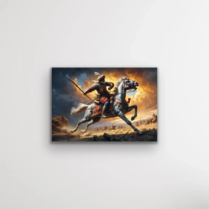 Atlı Osmanlı Askeri Kanvas Tablo 70x100cm