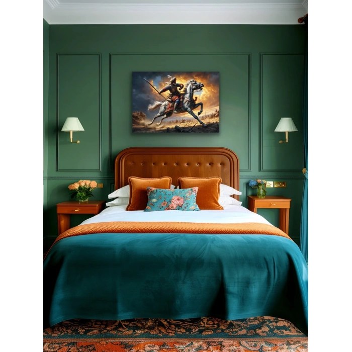 Atlı Osmanlı Askeri Kanvas Tablo 70x100cm