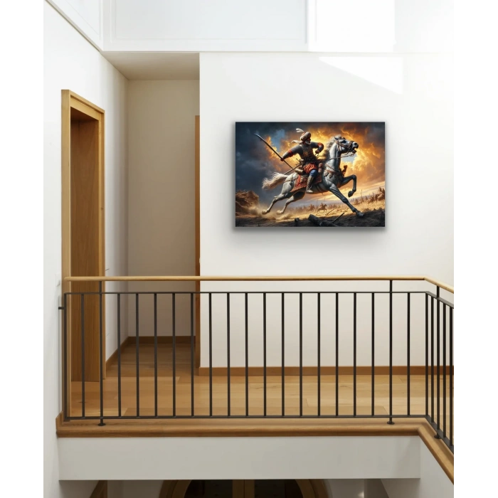Atlı Osmanlı Askeri Kanvas Tablo 70x100cm