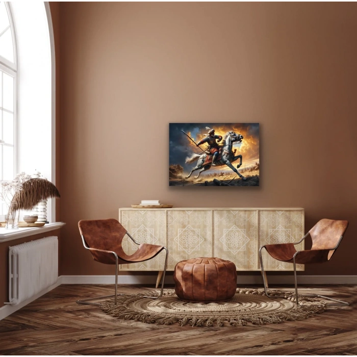 Atlı Osmanlı Askeri Kanvas Tablo 70x100cm