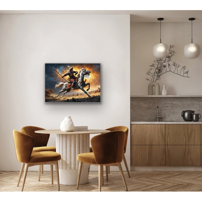 Atlı Osmanlı Askeri Kanvas Tablo 70x100cm