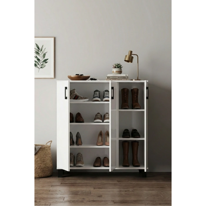 Ayakkabılık Dolabı Beyaz 105 cm