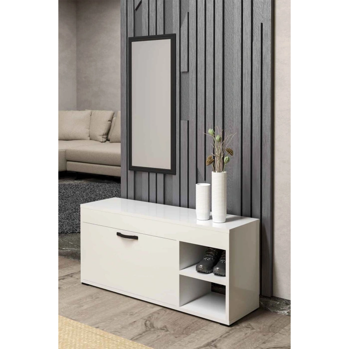 Ayakkabılık Dolabı Beyaz 90 cm