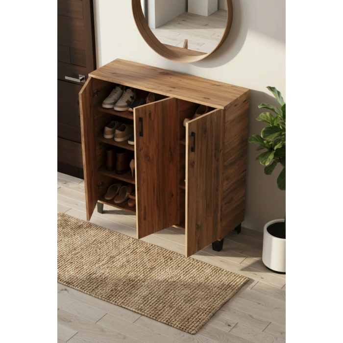 Ayakkabılık Dolabı Kahverengi 105 cm