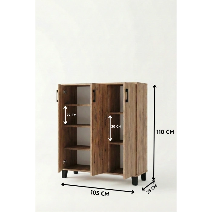 Ayakkabılık Dolabı Kahverengi 105 cm