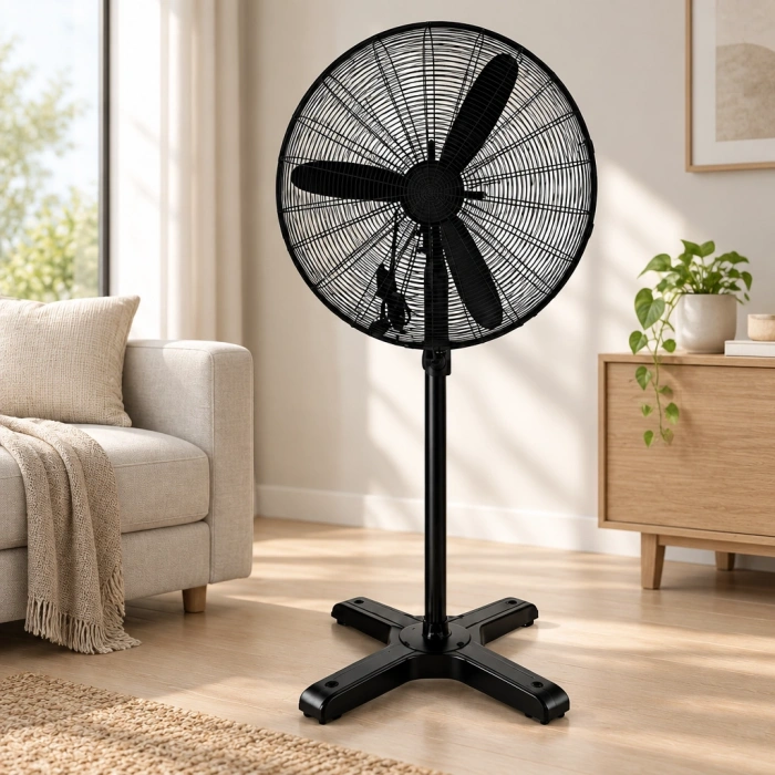Ayaklı Sanayi Tipi Vantilatör - Metal Pervane, 3 Kademe, 220V