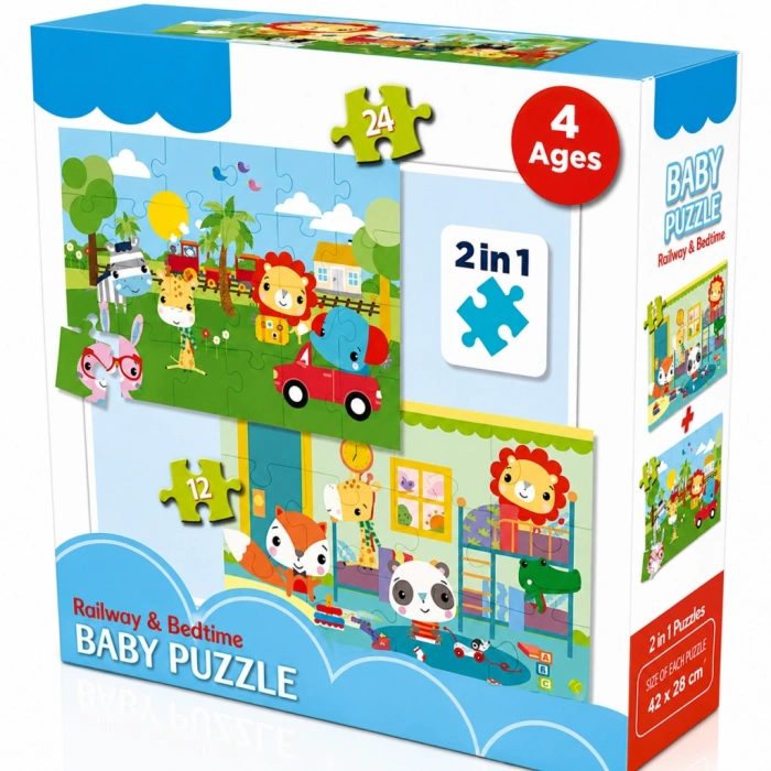 Baby Railway & Bedtime 2’si 1 Arada Puzzle