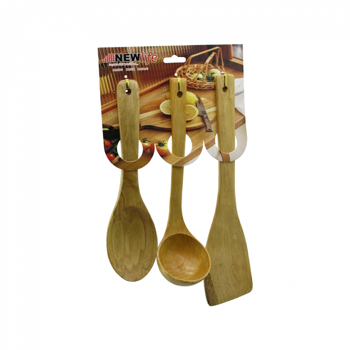 Bambu Ahşap Mutfak Servis Seti 3 Parça (27/27/32 cm)