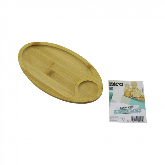 Bambu Oval 2 Bölmeli Mini Servis Tepsisi 25x14x1.4 cm