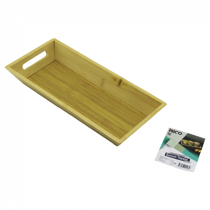 Bambu Sunum Tepsisi 16x35x4.5 cm (Çift Kulplu)
