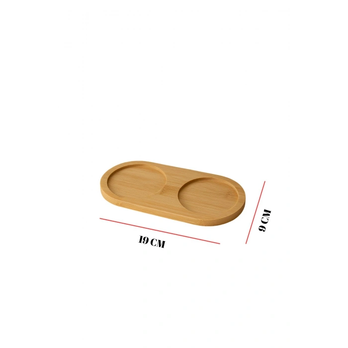 Bambu Yağdanlık Altlığı Çift Yuvalı 9x19 Cm