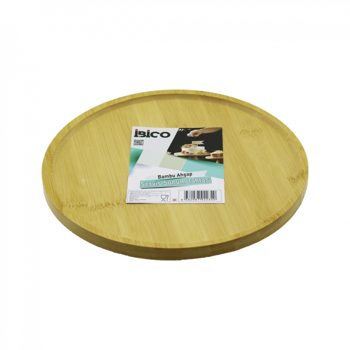 Bambu Yuvarlak Sunum Tepsisi 24.5 cm Ayaklı
