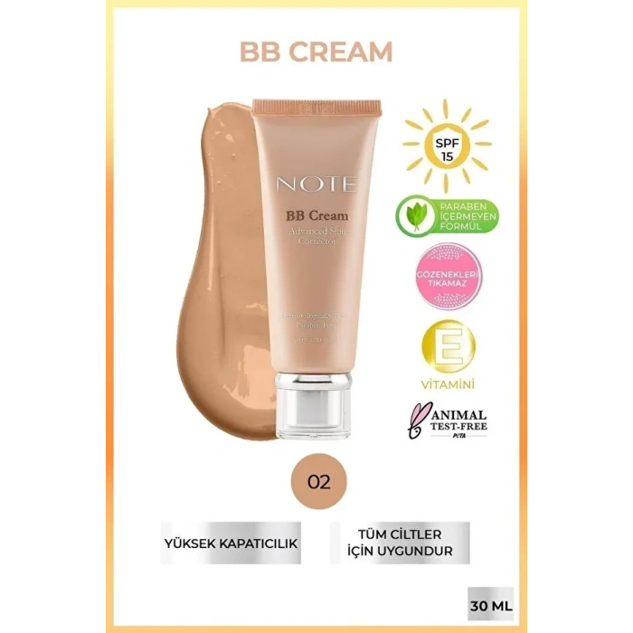BB Cream SPF 15 Nemlendirici BB Krem - 02 Orta Koyu