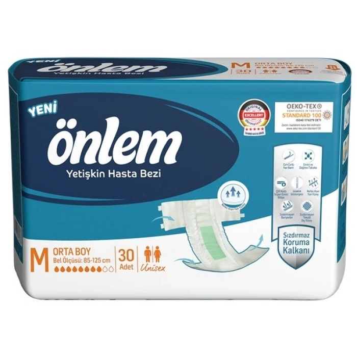 Belbantlı Yetişkin Hasta Bezi - M - 120 Adet, 4 Paket