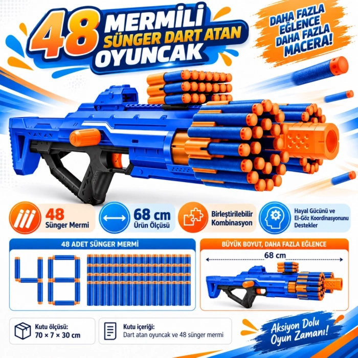 Berzerko 48 Mermili Sünger Dart Atan Silah 68 cm