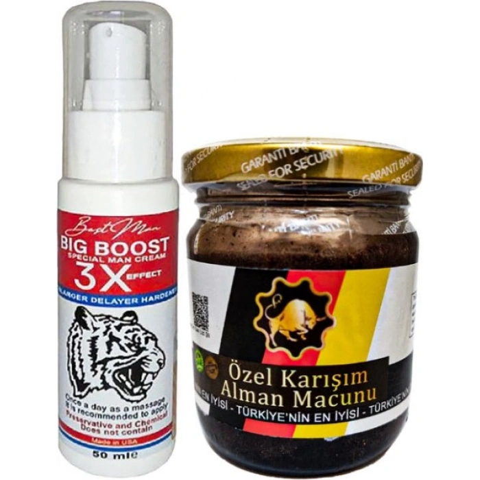 Bigboost Erkek Uzun-Kalın-Sert- Bakım Kremi 50 ml + 240GR Alamn Macunu