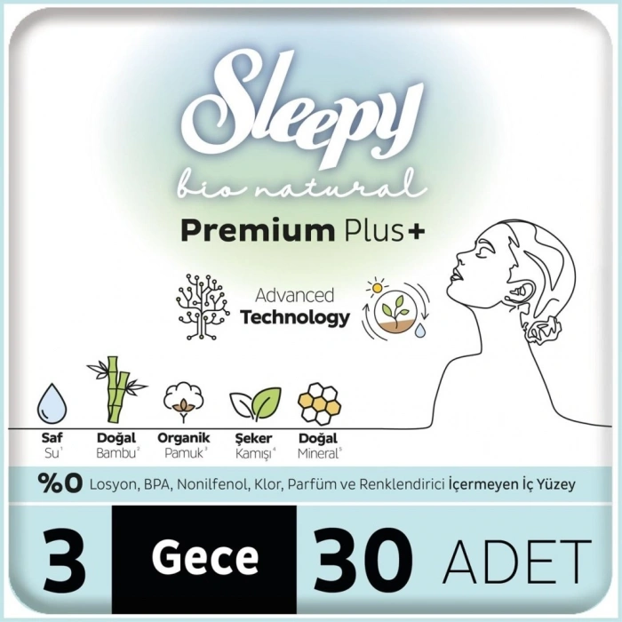 Bio Natural Premium Plus Mega Gece Ped 30 Adet