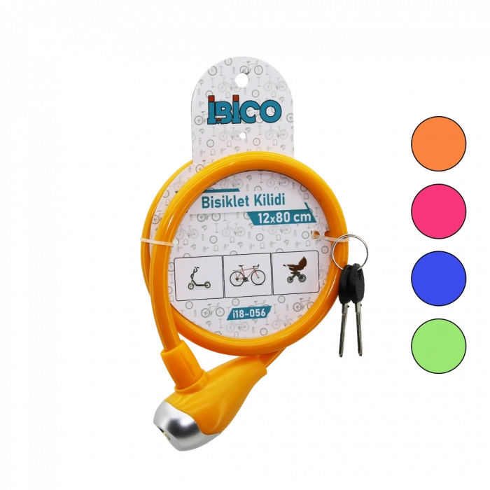 Bisiklet Kilidi Anahtarlı Çelik Tel 12mm x 80cm