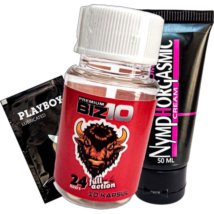 Bizon 10lu Kapsül + Nymphorgasmic Cream + Playboy Lub