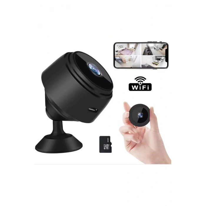 Blue Inter Mini Kamera 1080P HD WiFi (Gizli, Miknatisli)