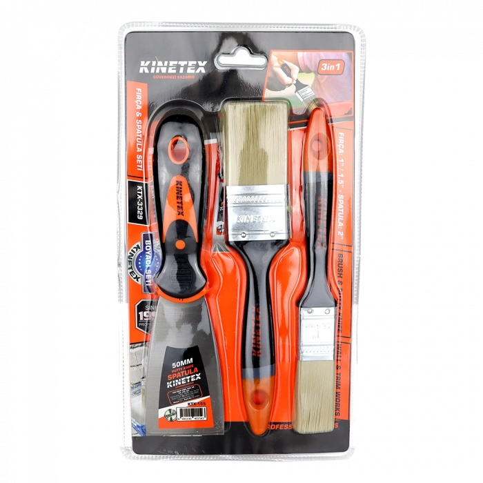 Boyacı Seti 3 Parça (50 mm Spatula ve 2 Kestirme Fırça)