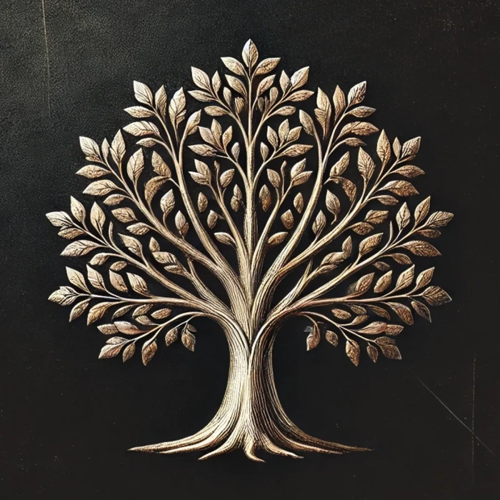 Bronz Ağaç Kanvas Tablo 60x60cm