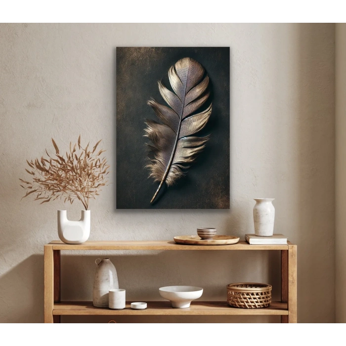 Bronz Tüy Kanvas Tablo 70x100cm