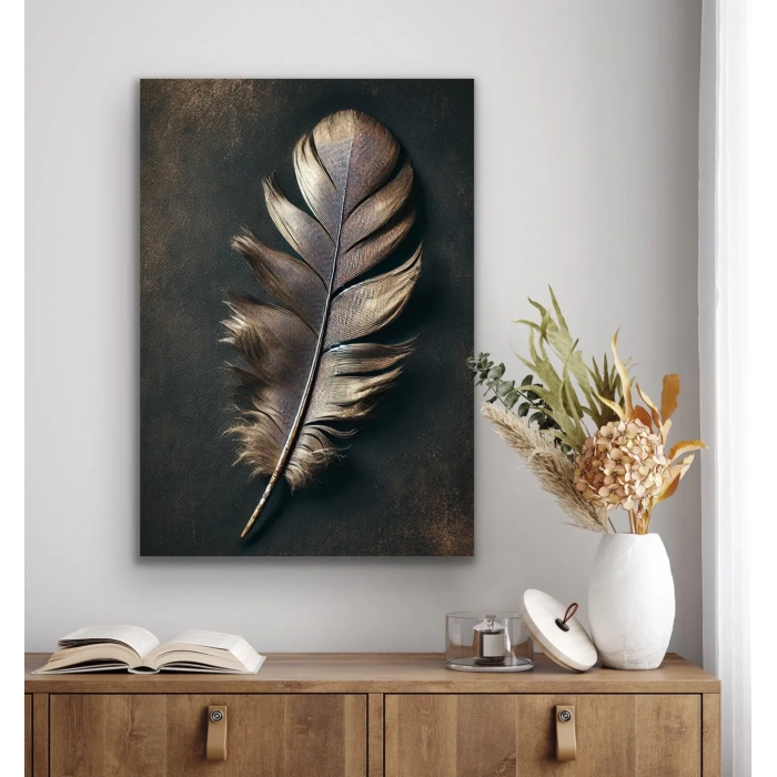 Bronz Tüy Kanvas Tablo 70x100cm