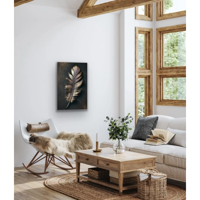 Bronz Tüy Kanvas Tablo 70x100cm