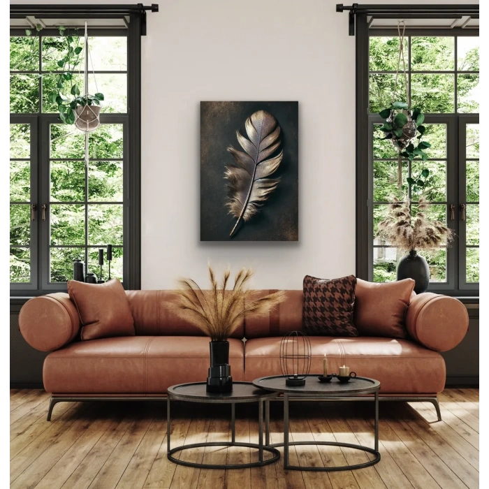 Bronz Tüy Kanvas Tablo 70x100cm