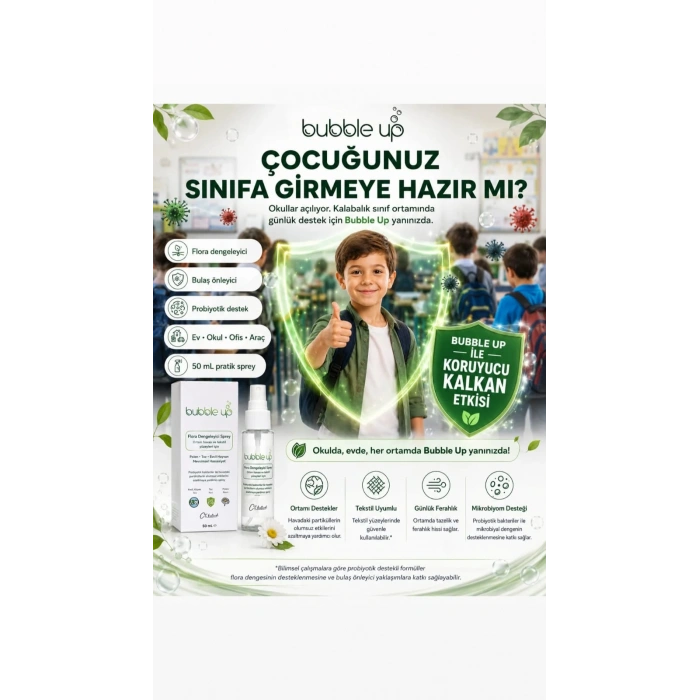 Bubble Up Okul ve Ev İçin Ortam ve Tekstil Spreyi 50 ml