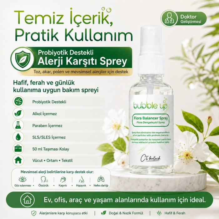 Bubble Up Okul ve Ev İçin Ortam ve Tekstil Spreyi 50 ml