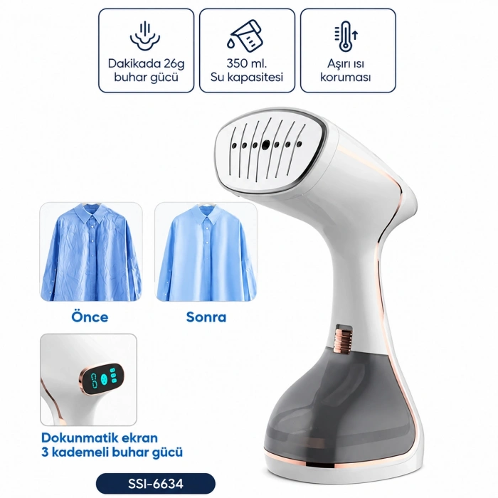 Buharlı Dik Ütü 320ml - Taşınabilir Kırışıklık Giderici