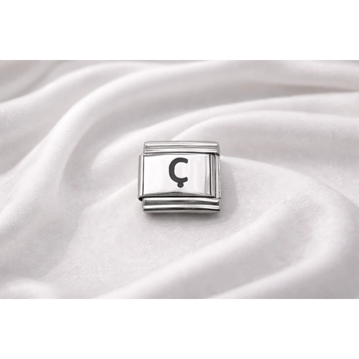 Ç Harfi Charm – Çelik Harfli Bileklik Aksesuarı , Kişiye Özel Modüler Takı
