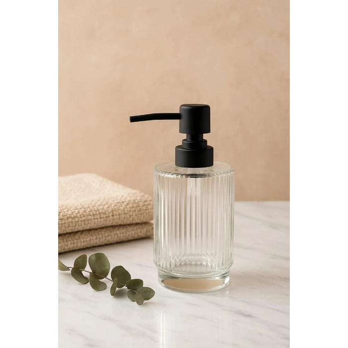 Cam Şeffaf Sıvı Sabunluk 200 ml Banyo Lavabo