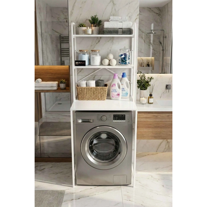 Çamaşır Makinesi Üstü Raf Beyaz 70 cm