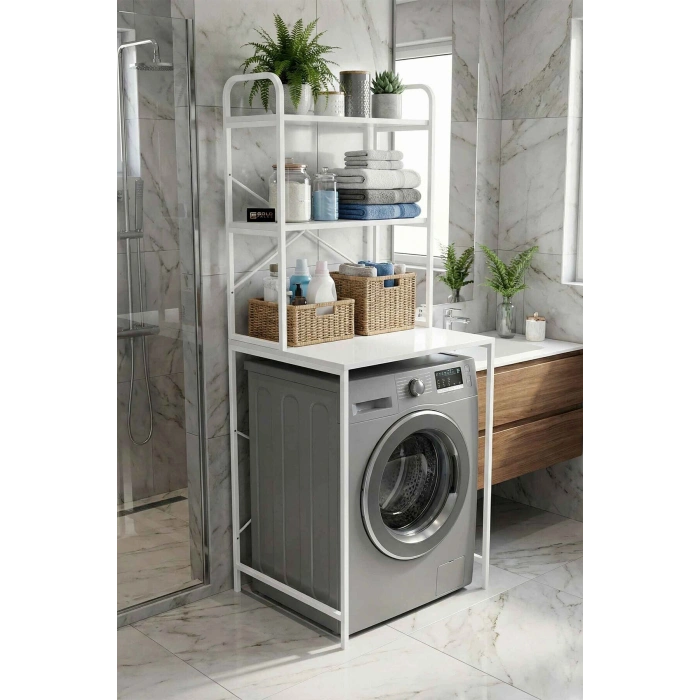 Çamaşır Makinesi Üstü Raf Beyaz 70 cm
