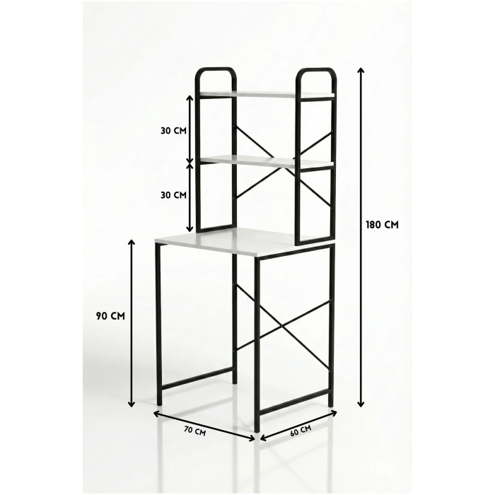 Çamaşır Makinesi Üstü Raf Siyah 70 cm