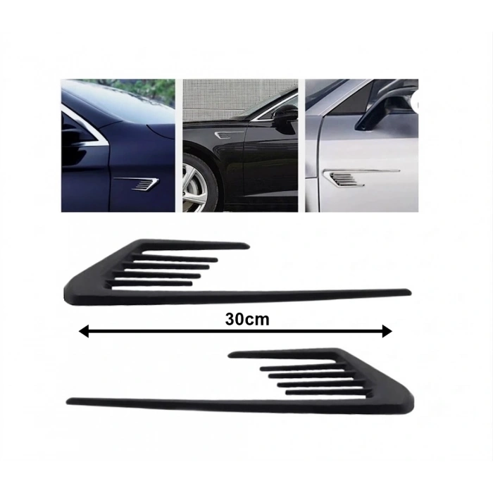 Çamurluk Üstü Ventil Çizgili 30cm 2 Parça Siyah