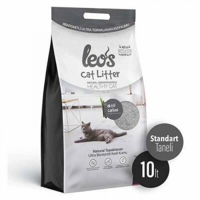 Cat Litter Grey Aktif Karbonlu Bentonit Kedi Kumu 10 Lt
