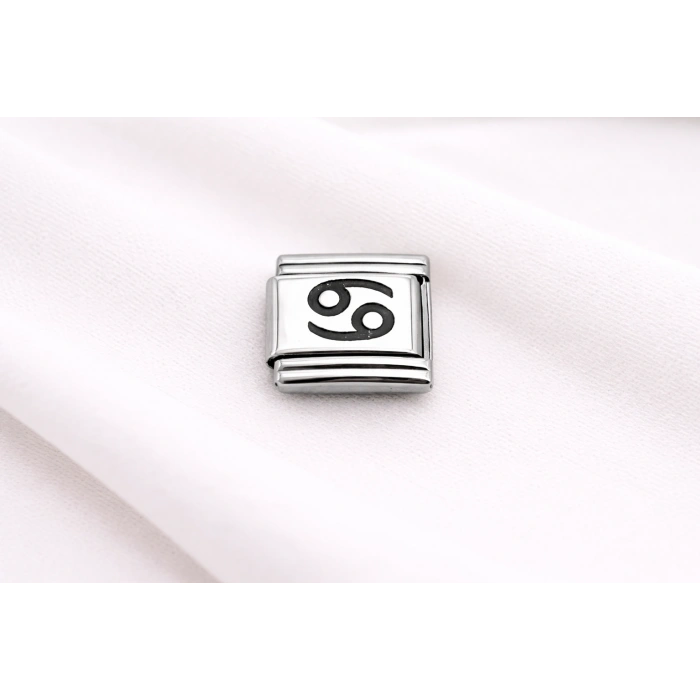 Çelik Charm Yengeç Burcu | Paslanmaz Çelik Bileklik Charmı | Burç Temalı Zarif Takı