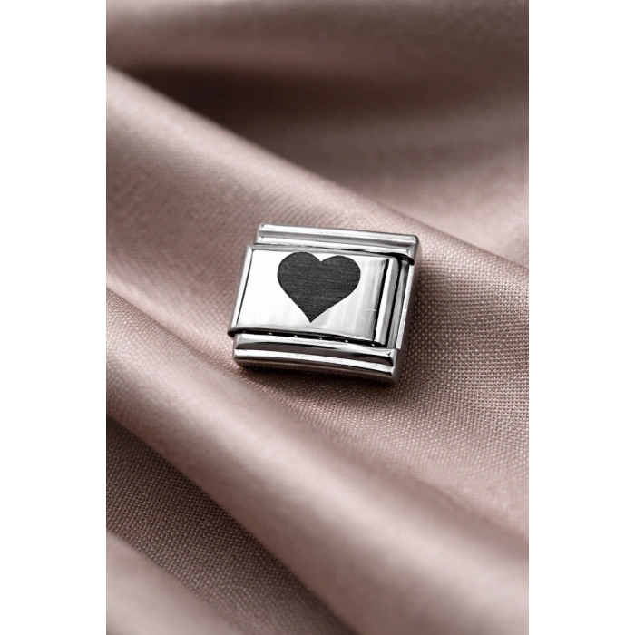 Çelik Kalp Charm – Parlak Çelik Bileklik Aksesuarı | Sevgi Temalı Modüler Charm