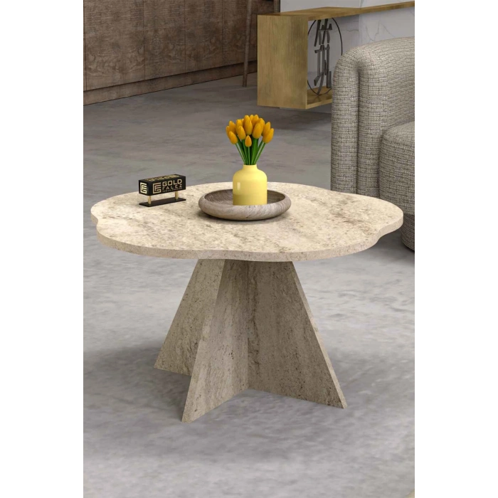 Çiçek Orta Sehpa Bej 70 cm