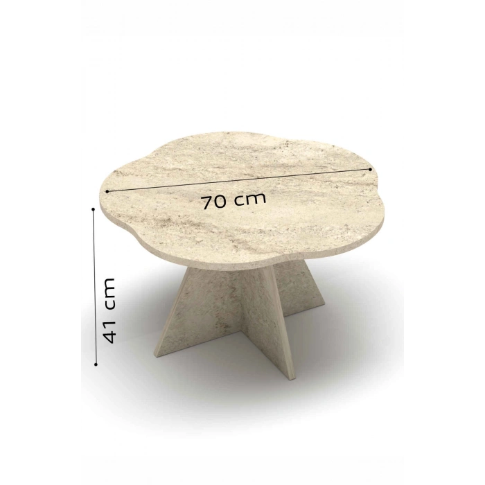 Çiçek Orta Sehpa Bej 70 cm