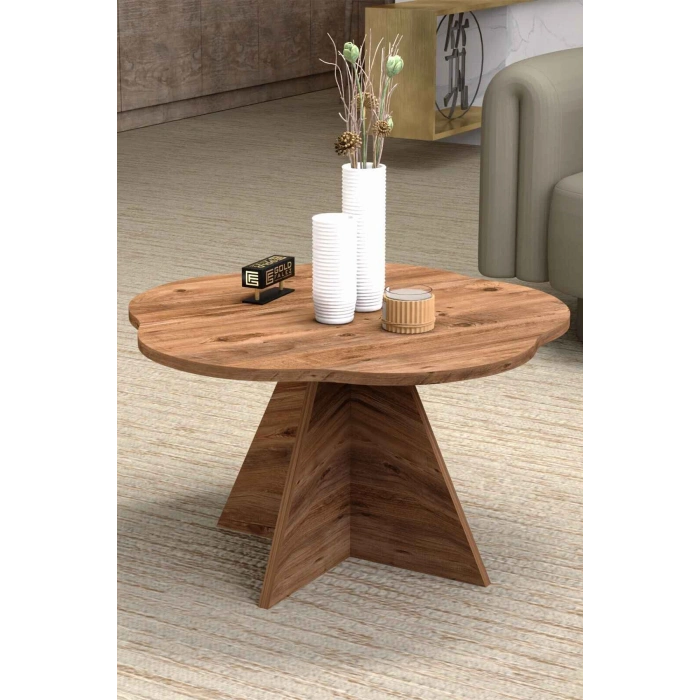 Çiçek Orta Sehpa Kahverengi 70 cm